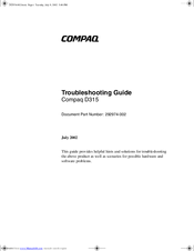 Compaq D315 - Desktop PC Troubleshooting Manual