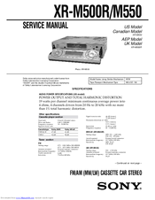 Sony XR-M550 Primary Service Manual