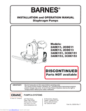 Barnes 2ADE13 Installation And Operation Manual