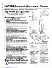 Hoover Conquest 14 Instructions Manual