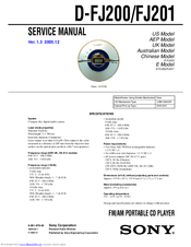 Sony Walkman D-FJ201 Service Manual