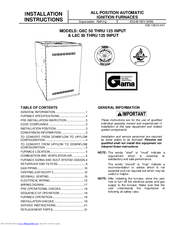 Unitary products group G8C 50 Installation Instructions Manual