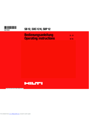 Hilti SB12 Operating Instructions Manual