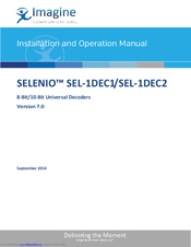 Imagine Selenio SEL-1DEC2 Installation And Operation Manual