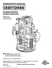 Craftsman 315.175170 Operator's Manual