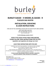Burley G4220 - 9 Installation, Servicing  & User Instructions