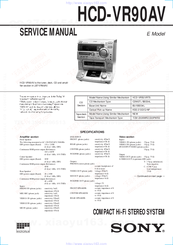 Sony HD-VR90AV Service Manual