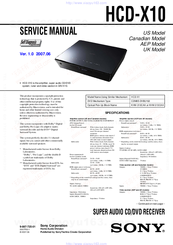 Sony HCD-X10 Service Manual