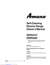 Amana ZRT6510 Owner's Manual