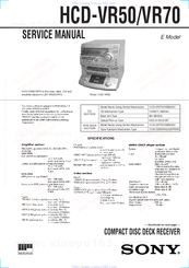 Sony HCD-VR50 Service Manual