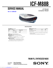 Sony ICF-M88B - S2 Sports Bicycle Radio Service Manual