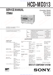 Sony HCD-MD313 Service Manual