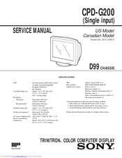 Sony Trintron CPD-G200 Service Manual