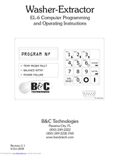 B&C Technologies EL-6 Computer Programming And Operating Instructions