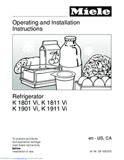 Miele KF 1901 Vi Operating And Installation Instructions