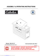 Cabela's 860-0010 Assembly & Operating Instructions