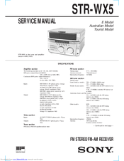 Sony STR-WX5 Service Manual