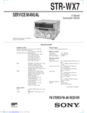 Sony STR-WX7 Service Manual