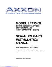 Axxon LF755KB Installation Manual