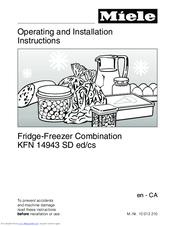 Miele KFN 14943 SD ed/cs Operating And Installation Instructions