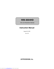 Astrodesign WM-3004HD Instruction Manual