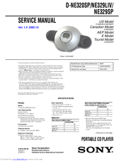 Sony D-NE329SP - Atrac Cd Walkman Portable Player Service Manual