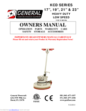 General KCD series Owner's Manual