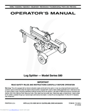 Mtd 580 Series Operator's Manual