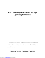 Atosa ATHP-12-2 Operating Instructions Manual