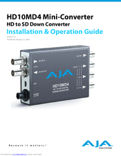 AJA HD10MD4 Installation & Operation Manual