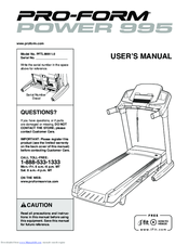 Pro-Form power 995 PFTL99911.0 User Manual