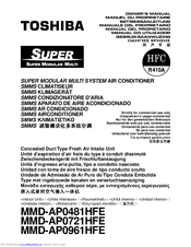 Toshiba MMD-AP0961HFE Owner's Manual