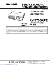 Sharp XV-Z7000U/E Service Manual