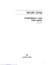 VARDE OVNE Uniq Installation And User Manual