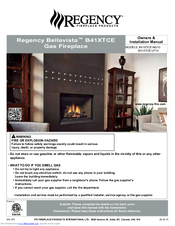 Regency Bellavista B41XTCE-NG10 Owners & Installation Manual