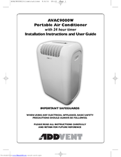 Addvent AVAC9000W Installation Instructions And User Manual