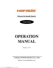 Narada EosG800 Operation Manual
