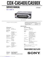Sony CDX-CA590X Service Manual
