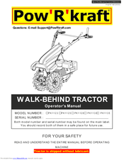 Pow'R'kraft PK1128 Operator's Manual