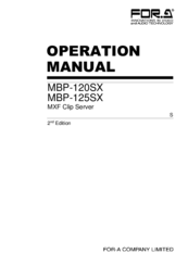 FOR-A MBP-120SX Operation Manual
