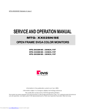 Tovis MTG-3302SN/SE Service And Operation Manual
