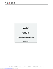 Biamp Vocia GPIO-1 Operation Manual