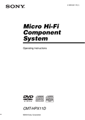 Sony CMT-HPX11D Operating Instructions Manual
