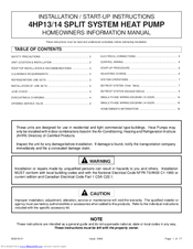 Armstrong Air Conditioning 4HP13 Installation & Start-Up Instructions