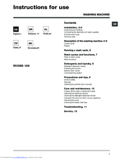 Hotpoint Ariston ECOSD 129 Instructions For Use Manual