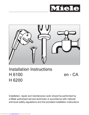 Miele H6100 Installation Instructions Manual