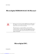 Microdigital MDR-i0016(25/36) User Manual