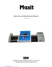 Caslon Maxit 305 Operation And Maintenance Manual