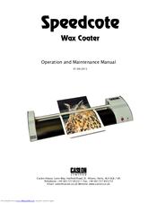 Caslon speedcote Operation And Maintenance Manual
