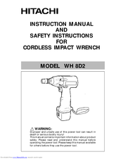 Hitachi WH 8D2 Instruction Manual And Safety Instructions